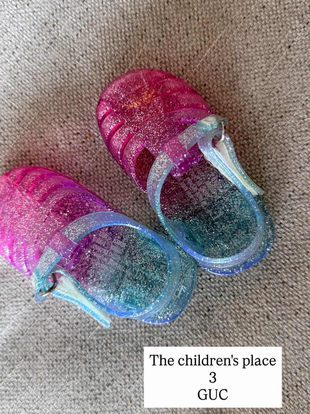 The Children's Place Glitter Ombre Jelly Sandals - Pink & Blue